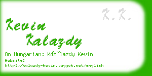 kevin kalazdy business card